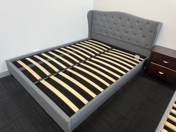 Brand New King Bedframe Grey Fabric - Image 3