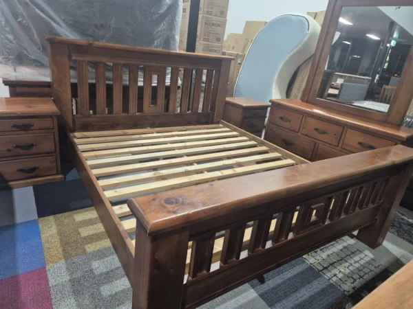 King Size Solid Wood Bed Set – Used Like New