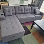 Brand New Grey L Shape Sofa 5 Seater with Chaise