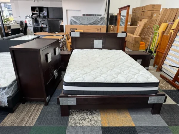 Queen Bed Set with Mattress like new