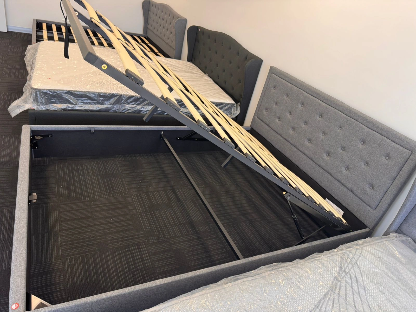 Queen Bed with Gas Lift Storage – Brand New