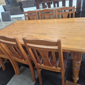 Solid Wooden Dining Table With 6 Chairs