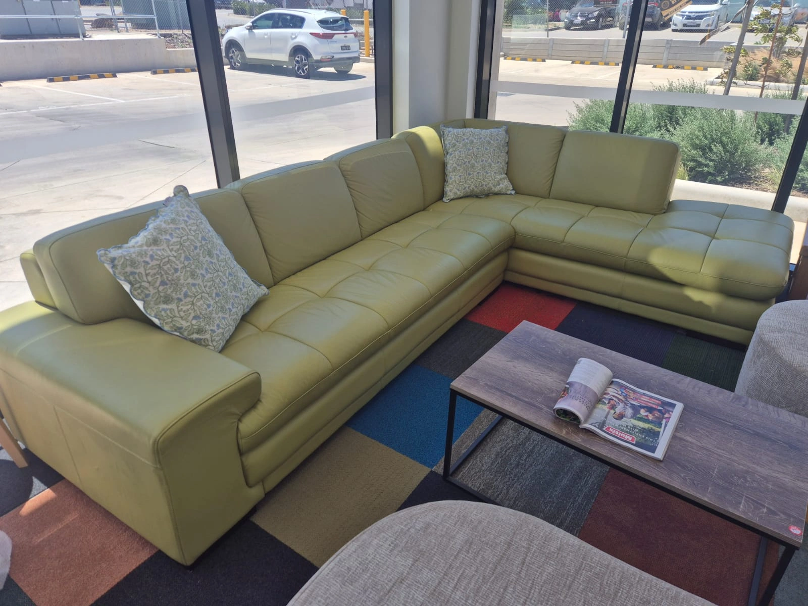 L Shape Leather Sofa - Like New