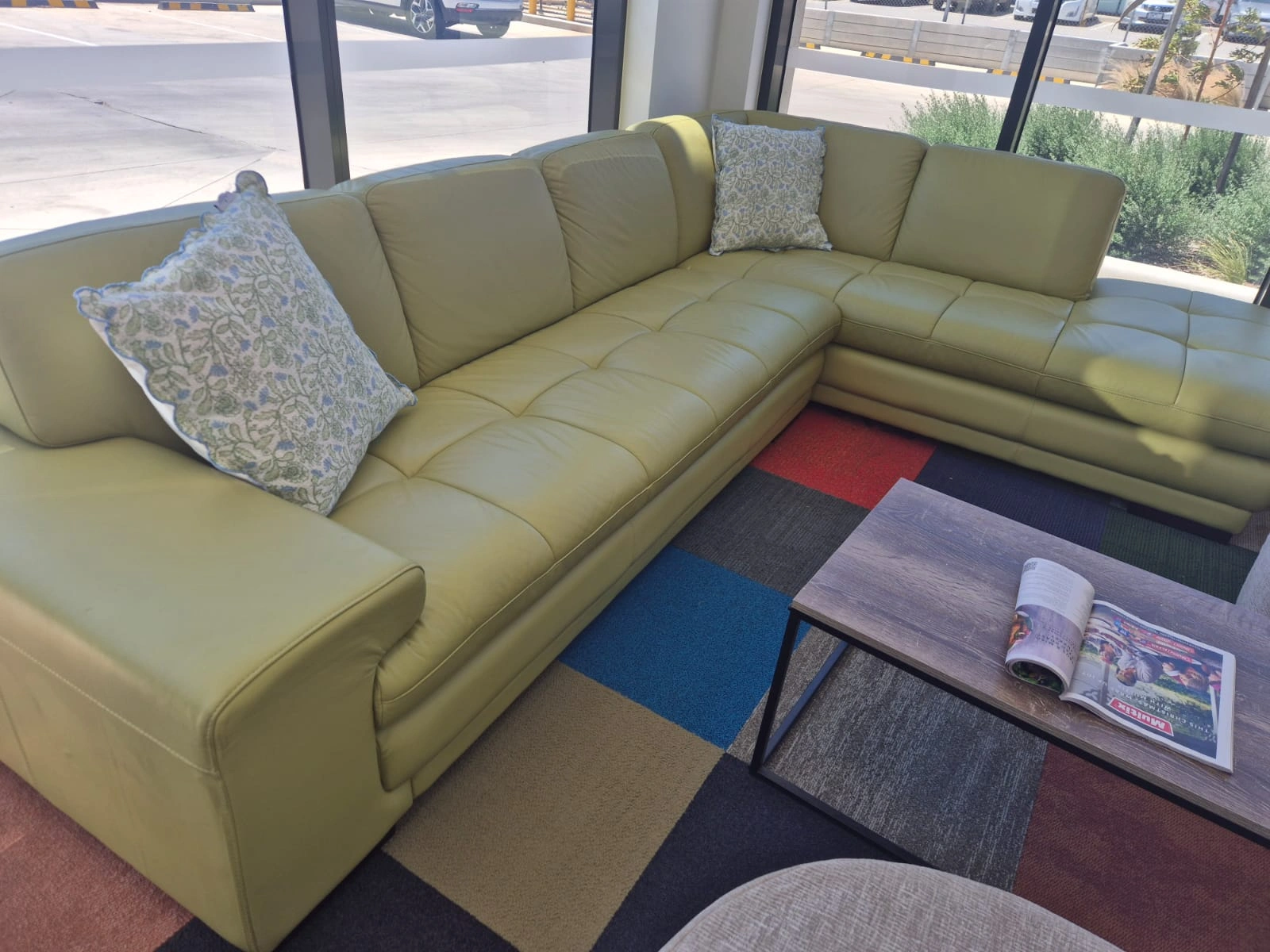 L Shape Leather Sofa - Used Like New Condition