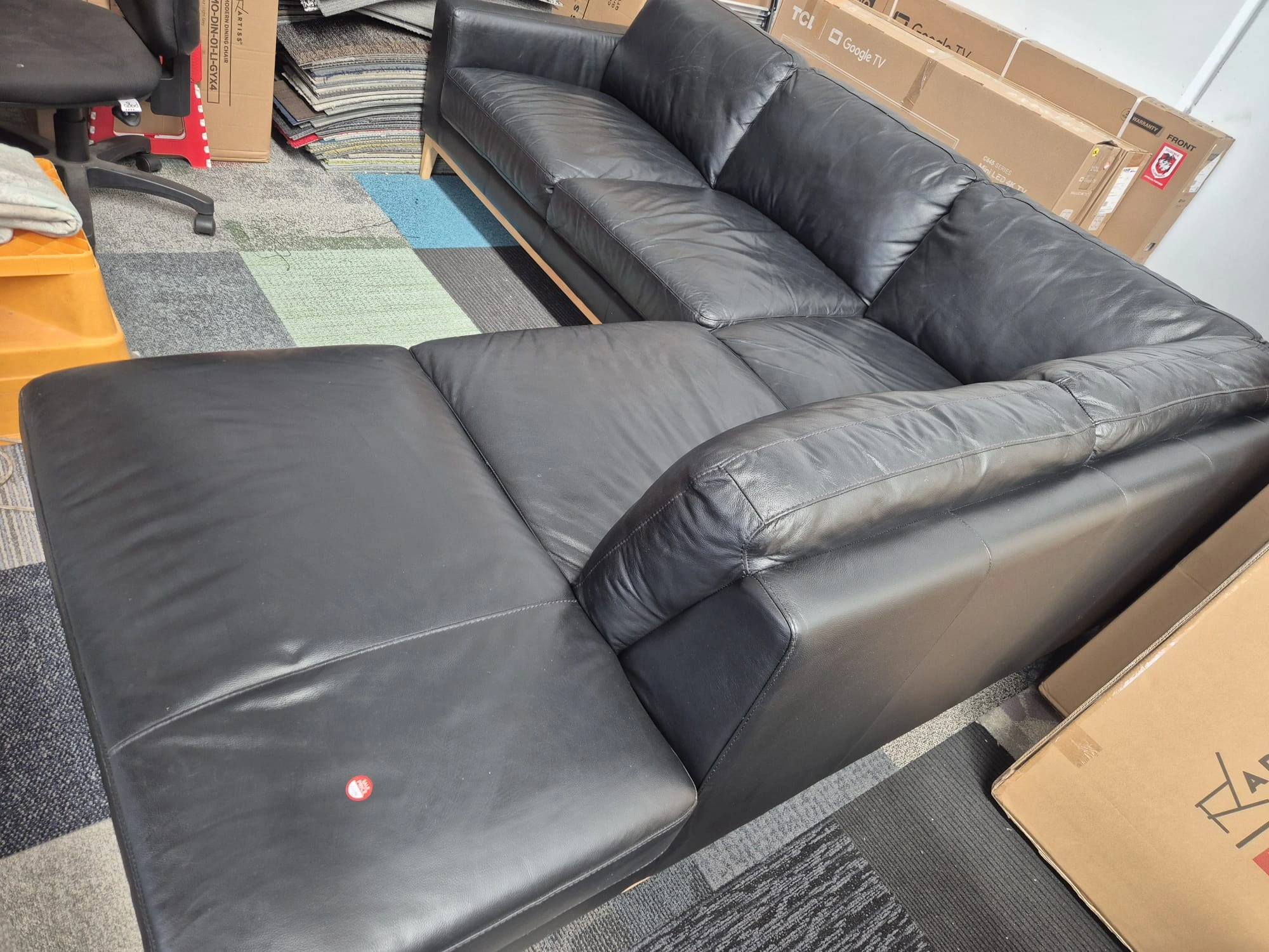 L Shape Leather Couch - Used Like New Condition