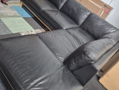 L Shape Leather Couch - Like New