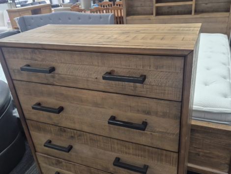 Queen Bed with Mattress and Tall Boy - Used Like New Condition