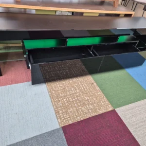 New Black TV Unit with LED Lights Modern Entertainment Stand