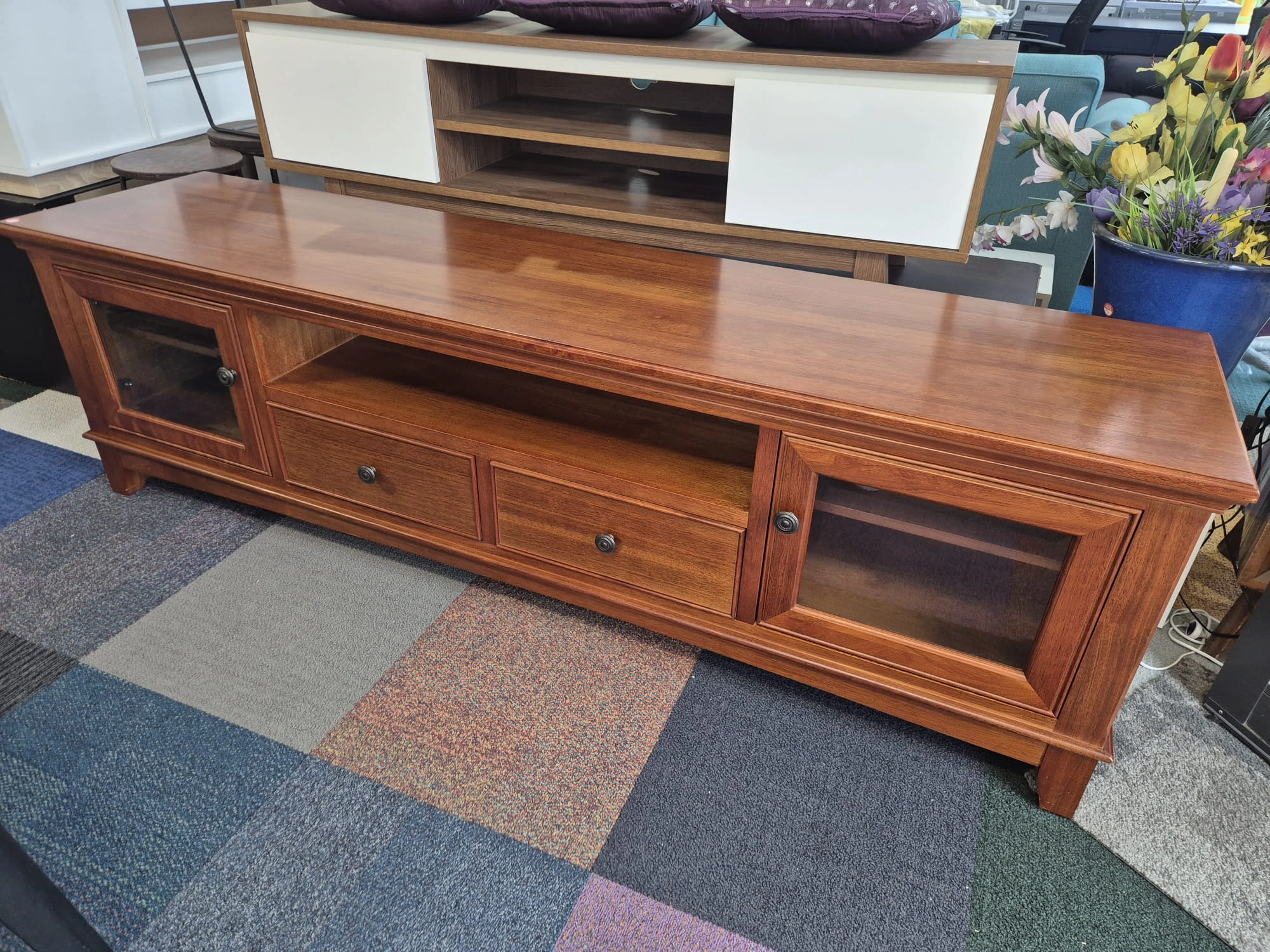 Solid Wooden Entertainment Unit TV Unit Used Like New