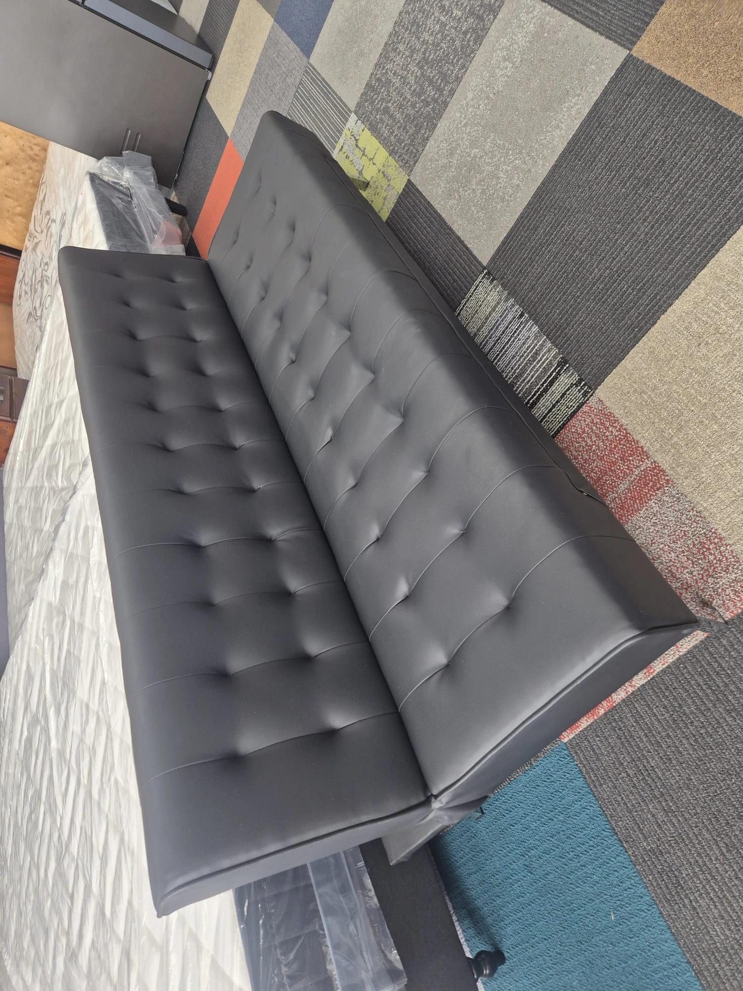 Genuine Leather Sofa Bed Like New