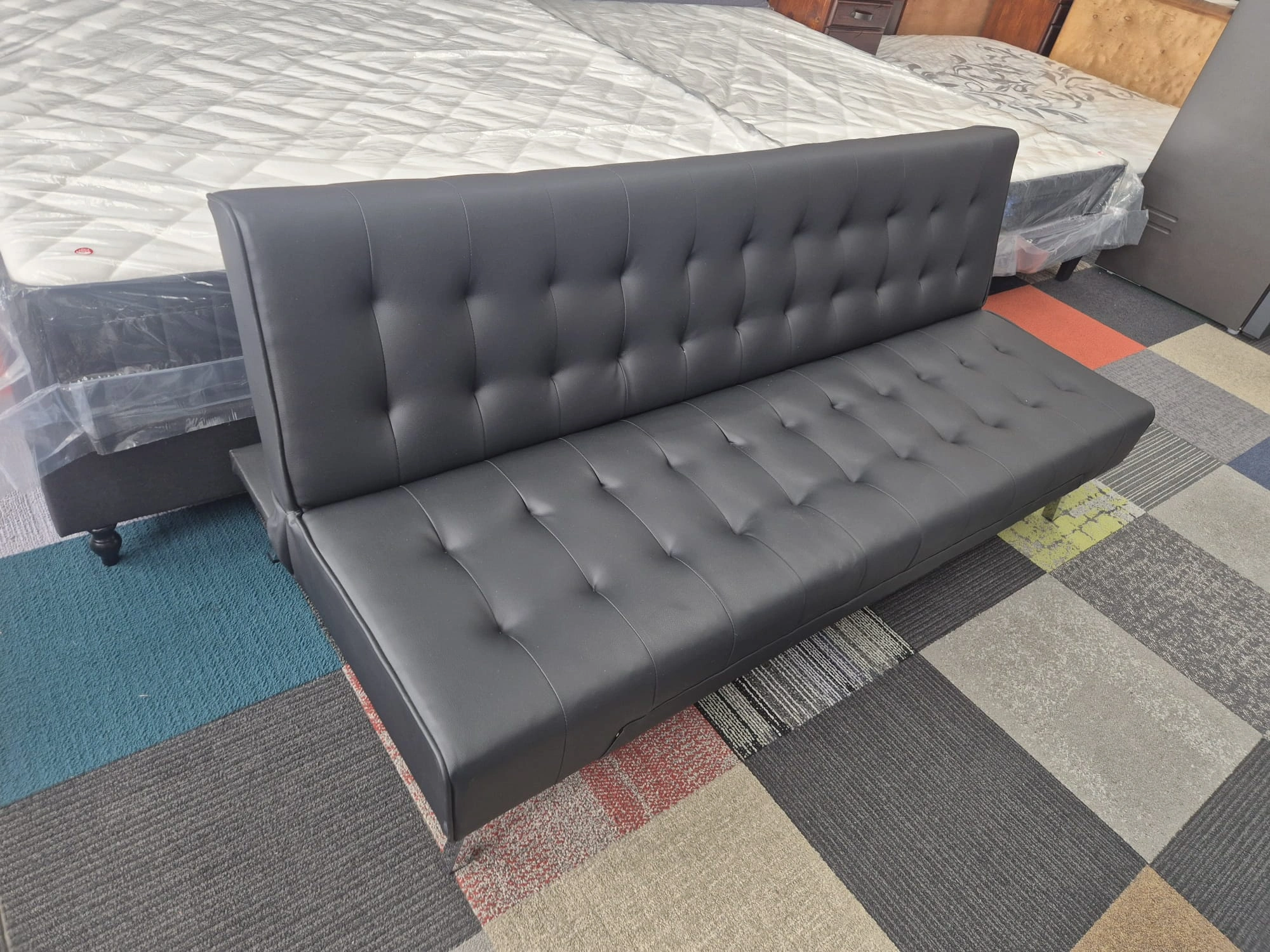 Genuine Leather Sofa Bed Used Like New