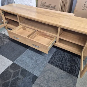 Solid Wooden TV Unit 210cm Wide Used Like New