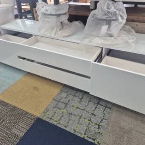 Modern White TV Unit Used Like New