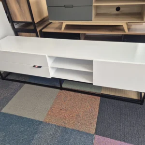 White TV Unit Used Like New Modern Entertainment