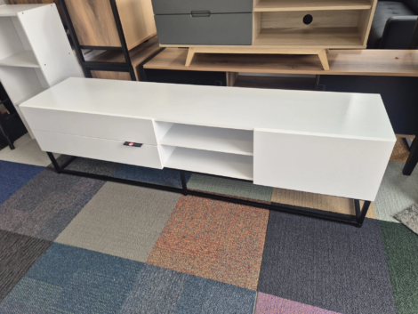White TV Unit Used Like New Modern Entertainment